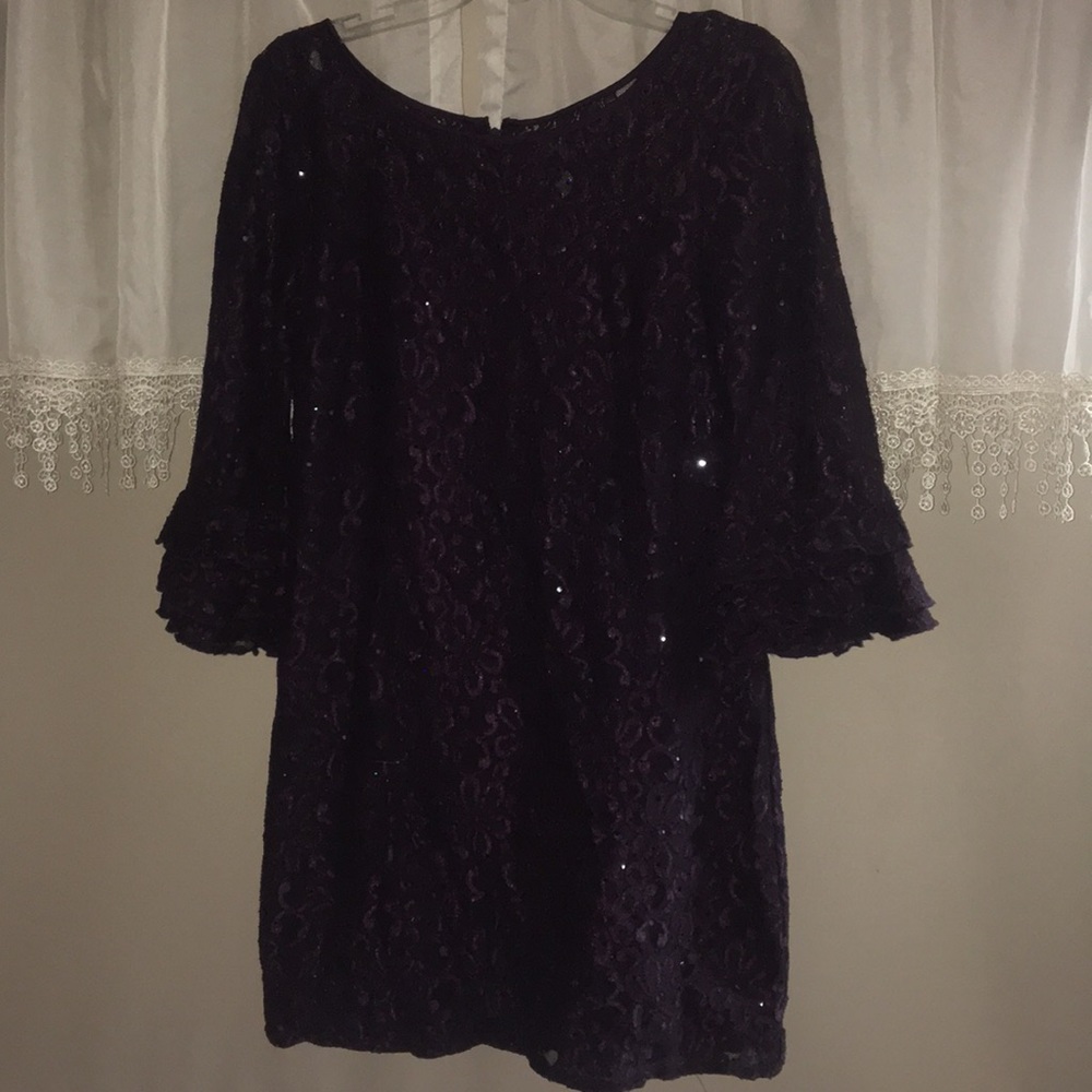 Jessica Howard Purple Sequin Dress